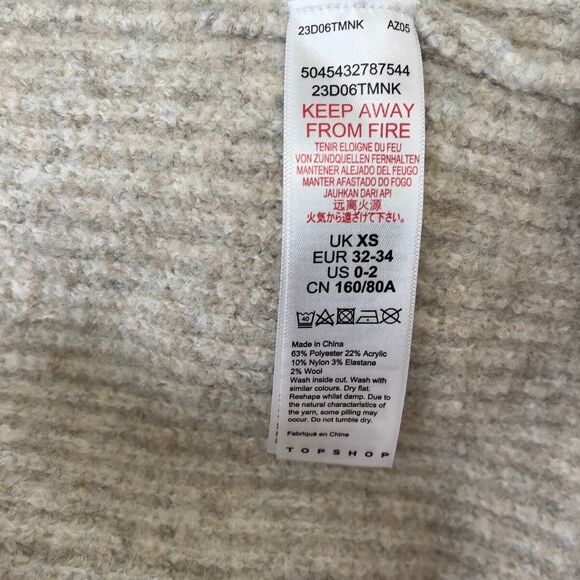 Topshop Oatmeal V-neckline knit Sweater relax tunic size XS lagenlook soft cozy - Picture 4 of 16